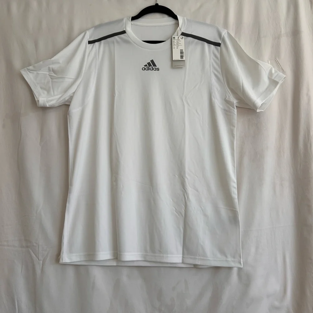 Adidas Men's White and Gray Short Sleeve Tee NWT